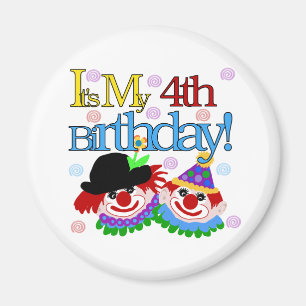 Aimant Silly Clowns 4th Birthday Tshirts et cadeaux