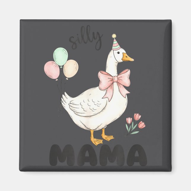 Aimant Silly Mama Goose Mom Birthday Party Family Matchin (Devant)