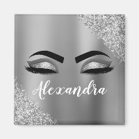 Silver Glitter Sparkle Eyelashes Monogram