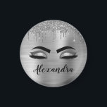 Aimant Silver Glitter Sparkle Eyelashes Monogram<br><div class="desc">Argent Faux Parties scintillant à étincelles métalliques broyées Monogramme de métal brossé Nom et cils initiaux (cils),  Extensions Eyelash et Magnets des yeux. Le design fait le cadeau parfait pour 16 ans,  mariage,  douche nuptiale,  anniversaire,  baby shower ou bachelorette pour quelqu'un à la recherche d'un style cool tendance.</div>