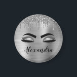 Aimant Silver Glitter Sparkle Eyelashes Monogram<br><div class="desc">Argent Faux Parties scintillant à étincelles métalliques broyées Monogramme de métal brossé Nom et cils initiaux (cils),  Extensions Eyelash et Magnets des yeux. Le design fait le cadeau parfait pour 16 ans,  mariage,  douche nuptiale,  anniversaire,  baby shower ou bachelorette pour quelqu'un à la recherche d'un style cool tendance.</div>