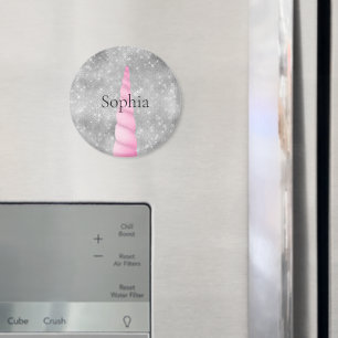 Aimant Silver Sparkle rose Glam Unicorn Anniversaire