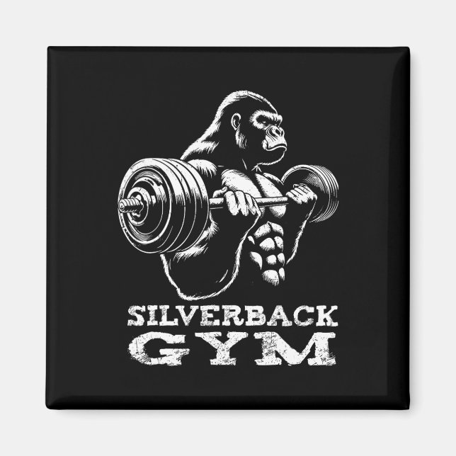 Aimant Silverback Gym Gorilla Entraînement d'haltérophili (Devant)