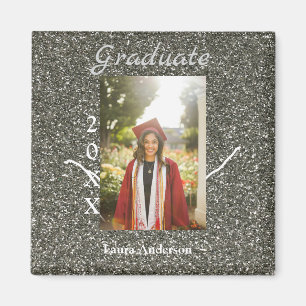 Aimant Silverglitter photo graduation ajouter nom classe