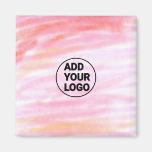 Aimant Simple aquarelle minimale rose ajoutez logo entrep