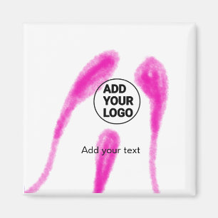 Aimant Simple aquarelle rose abstraite ajoutez votre text