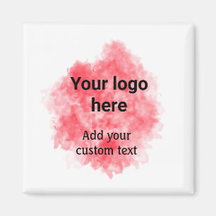 Aimant Simple aquarelle rouge ajoutez votre logo texte pe