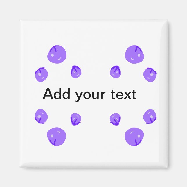 Aimant Simple bleu violet cerise ajouter le nom texte min (Devant)