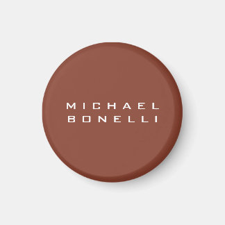 Aimant Simple Brown minimaliste moderne  Votre nom