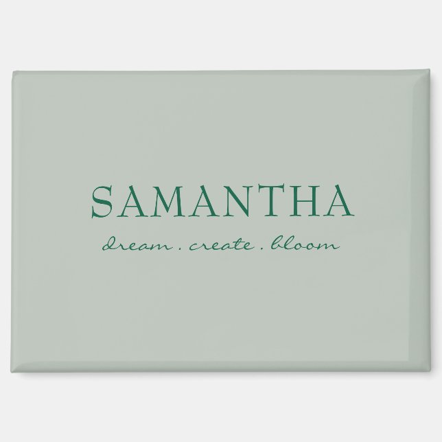 Aimant Simple Citation Verte Nom Sage Citation Uplifiante (Recto)