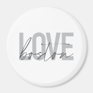 Aimant Simple, cool, moderne, design urbain Love Boston