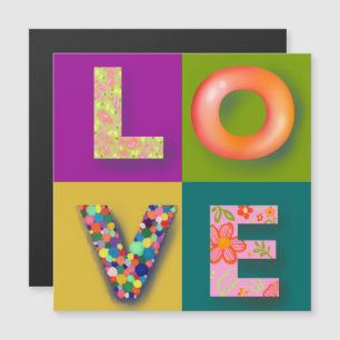 Aimant simple et coloré pour réfrigérateur LOVE