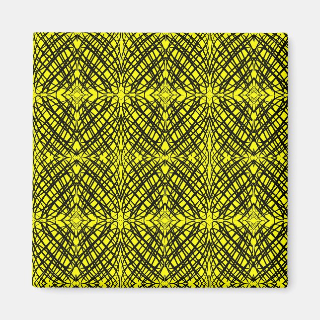 Aimant Simple Gribouillis | Carrelage Miroir | Jaune | Bu (Devant)
