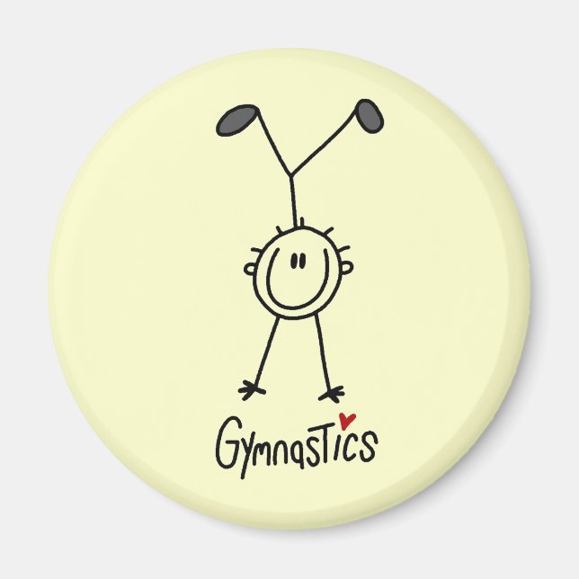 Aimant Simple Gymnaste Figurine Bâton (Devant)