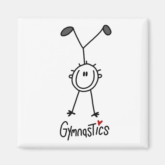 Aimant Simple Gymnaste Figurine Bâton (Devant)