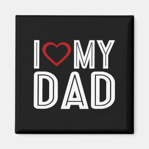 Aimant Simple J'Aime Le Coeur Ma Typographie Papa Magne