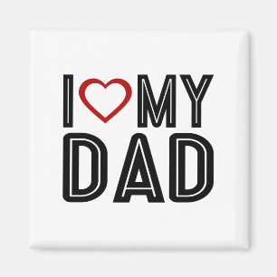 Aimant Simple J'Aime Le Coeur Ma Typographie Papa Magne