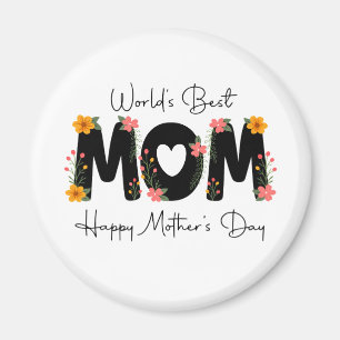 Aimant Simple Meilleure Maman du Monde Calligraphie pour 