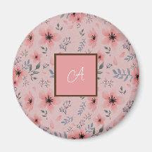 Simple mignon Fleur Rose Fleur Boho Monogramme