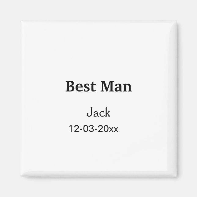Aimant SIMPLE MINIMAL ajoutez votre nom meilleur témoin (Devant)