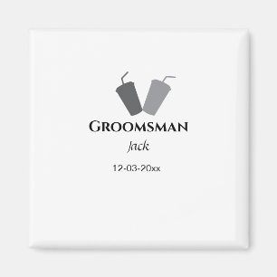 Aimant SIMPLE MINIMAL ajoutez votre nom témoin de mariage