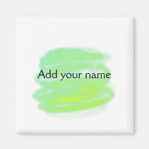 Aimant Simple minimal vert jaune ajoutez votre nom aquare