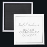 Aimant Simple Minimalist Elegant Chic Heart Bridal Shower<br><div class="desc">This simple and modern design is composed of sans serif and playful cursive typography with doodle hearts. Perfect for wedding bridal shower party favors.</div>