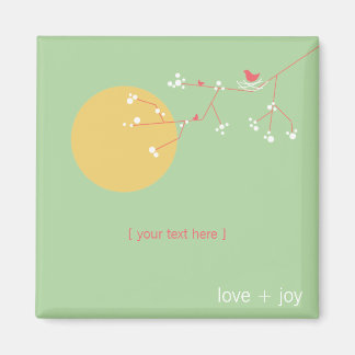 Aimant Simple minimaliste nidification Whimsical Oiseaux