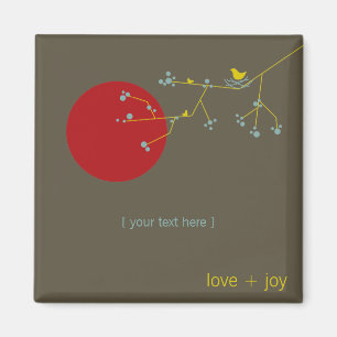 Aimant Simple minimaliste nidification Whimsical Oiseaux 