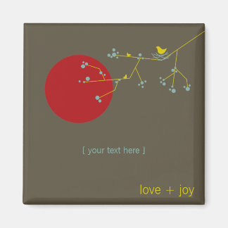 Aimant Simple minimaliste nidification Whimsical Oiseaux