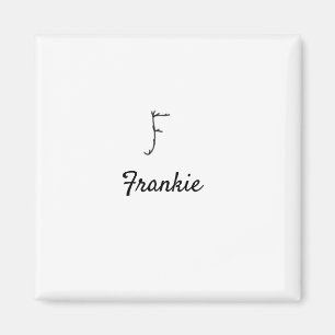 Aimant Simple minimum de monogramme noir lettre F ajouter