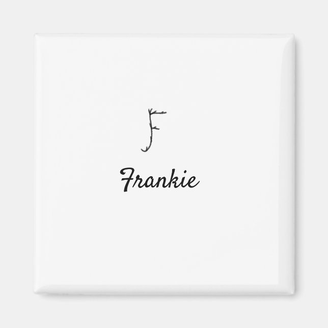Aimant Simple minimum de monogramme noir lettre F ajouter (Devant)
