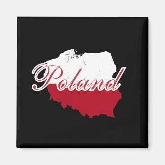 Aimant Simple Modern Pologne Carte du drapeau Souvenir