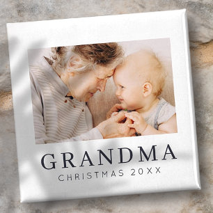 Aimant Simple Moderne Chic Personnalisé Grandma Photo Hol