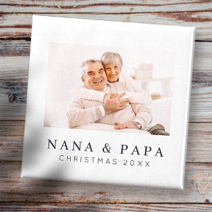 Aimant Simple Moderne Chic Personnalisé Grandma Photo Hol