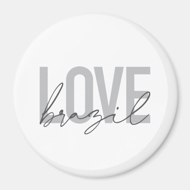 Aimant Simple, moderne, urbain, design cool Love Brazil (Devant)