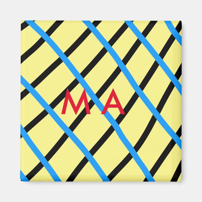 Aimant Simple monogramme ajoutez votre lettre de nom homm (Devant)