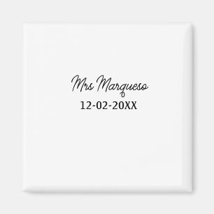 Aimant simple monogramme minimaliste Mme M. nom date anné