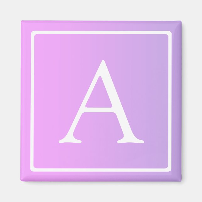Aimant Simple Monogramme | Ombré Rose/Violet Subtil (Devant)