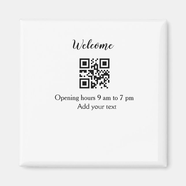 Aimant Simple ouverture de bienvenue code-barres QR ajout (Devant)