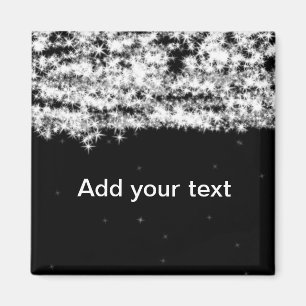 Aimant Simple paillettes noires scintillantes étoiles ajo