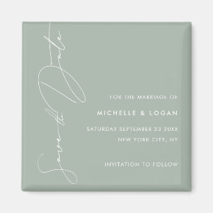 Aimant Simple Sage Green Modern Handwritten Script