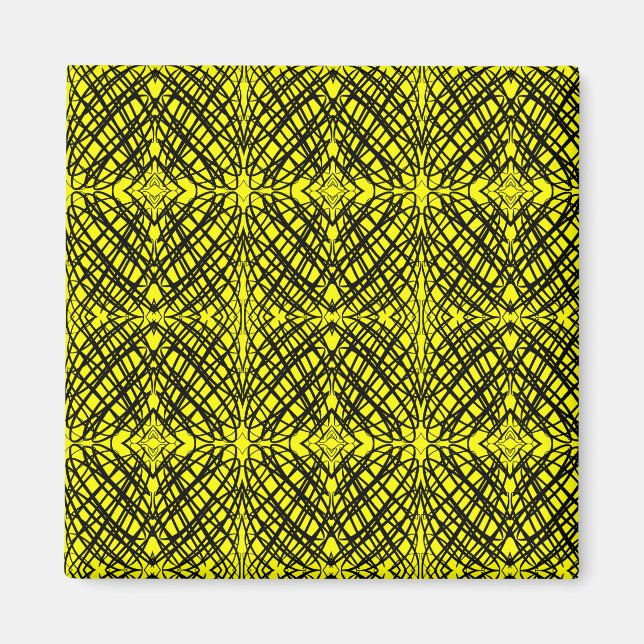 Aimant Simple Scribble | Carreaux miroir | jaune | Bureau (Devant)