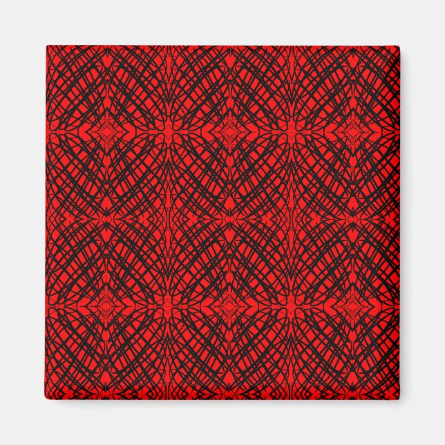 Aimant Simple Scribble | Carreaux miroir | Rouge | (Devant)