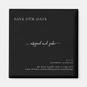 Aimant Simply Black Mariage Enregistrer notre date