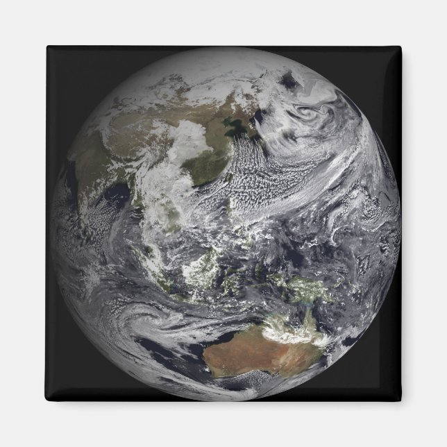 Aimant Simulation nuageuse de la Terre entière (Devant)