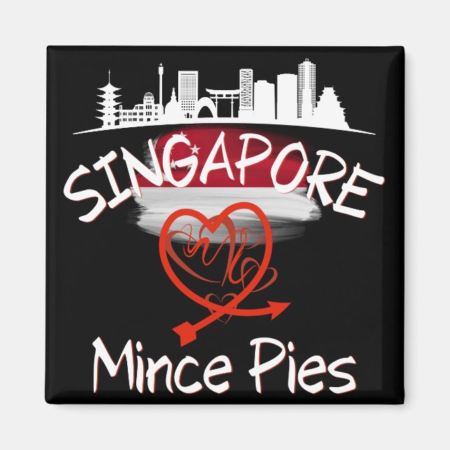 Aimant Singapour aime Mince Pies Cityscape (Devant)
