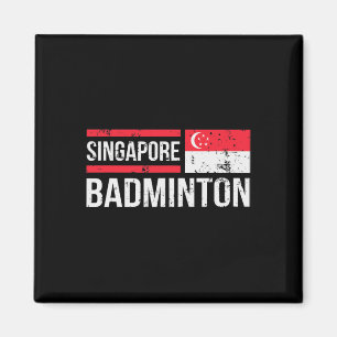 Aimant Singapour Badminton Drapeau Raquette Sport Birdie