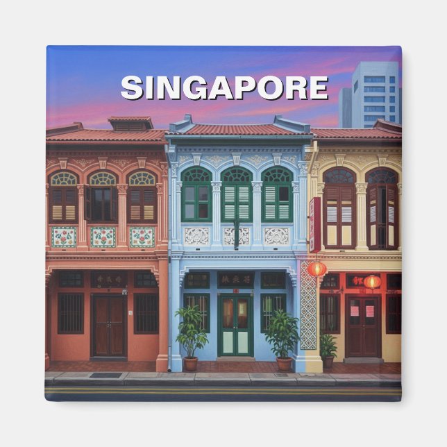 Aimant Singapour Shophouses Travel (Devant)