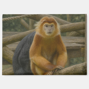 Aimant Singe à nez serré dans le refuge des bois